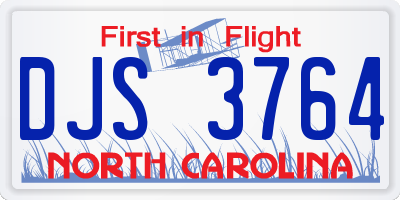 NC license plate DJS3764