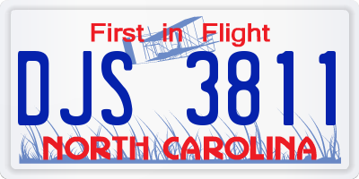 NC license plate DJS3811