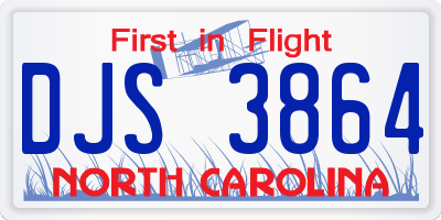 NC license plate DJS3864