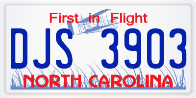 NC license plate DJS3903