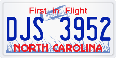 NC license plate DJS3952