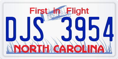 NC license plate DJS3954