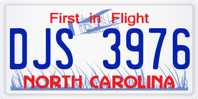 NC license plate DJS3976