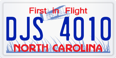 NC license plate DJS4010