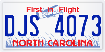 NC license plate DJS4073