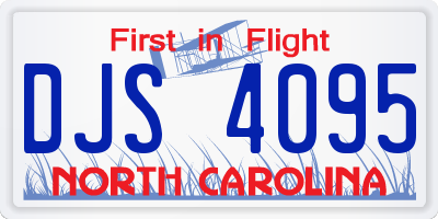 NC license plate DJS4095