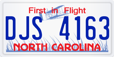 NC license plate DJS4163