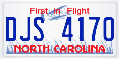 NC license plate DJS4170