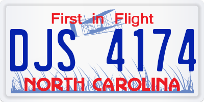 NC license plate DJS4174