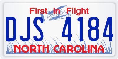 NC license plate DJS4184