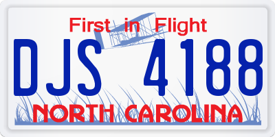 NC license plate DJS4188