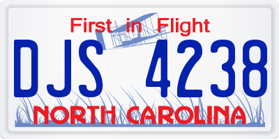 NC license plate DJS4238