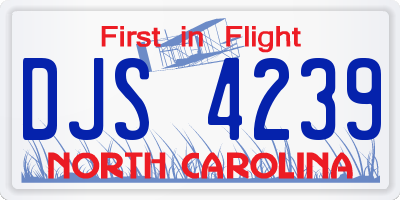 NC license plate DJS4239