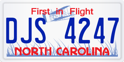 NC license plate DJS4247