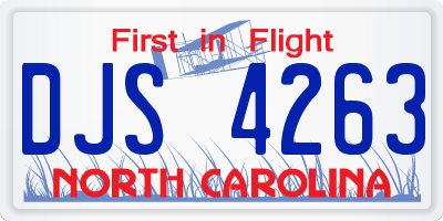 NC license plate DJS4263