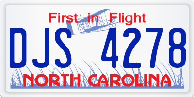 NC license plate DJS4278