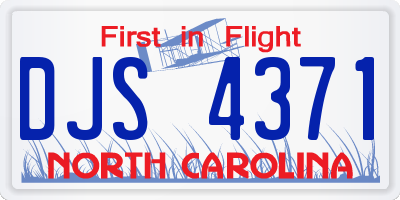 NC license plate DJS4371