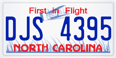 NC license plate DJS4395