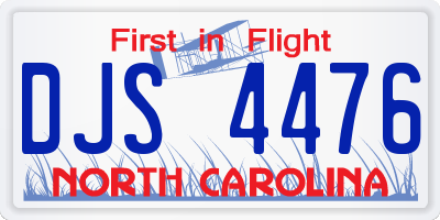 NC license plate DJS4476
