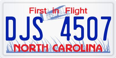 NC license plate DJS4507