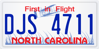NC license plate DJS4711