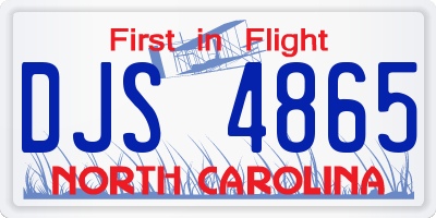 NC license plate DJS4865
