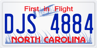 NC license plate DJS4884