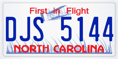 NC license plate DJS5144