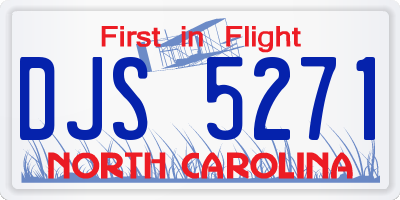 NC license plate DJS5271
