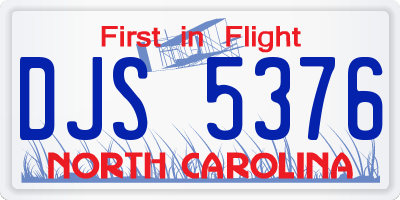 NC license plate DJS5376