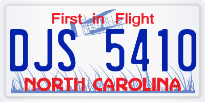 NC license plate DJS5410