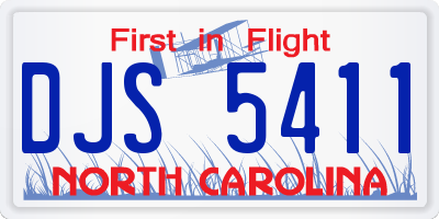 NC license plate DJS5411