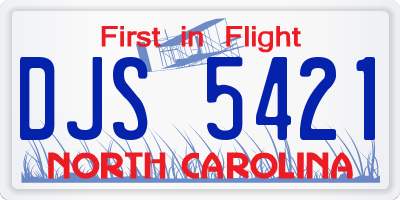 NC license plate DJS5421
