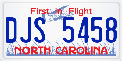 NC license plate DJS5458