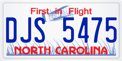 NC license plate DJS5475