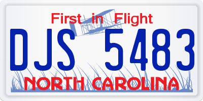 NC license plate DJS5483