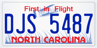 NC license plate DJS5487