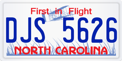 NC license plate DJS5626