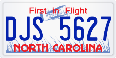 NC license plate DJS5627