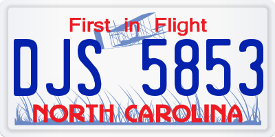 NC license plate DJS5853