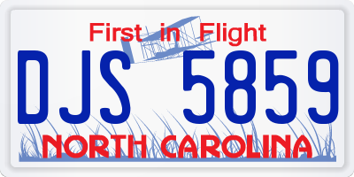 NC license plate DJS5859