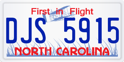 NC license plate DJS5915