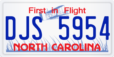 NC license plate DJS5954