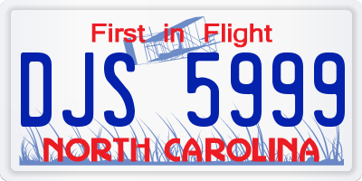 NC license plate DJS5999
