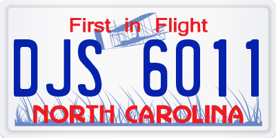 NC license plate DJS6011