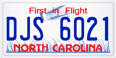 NC license plate DJS6021
