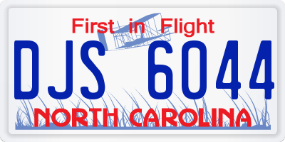 NC license plate DJS6044