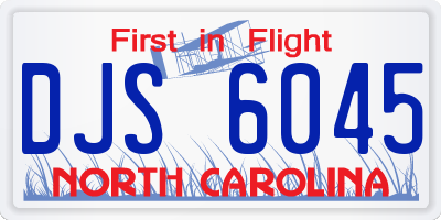 NC license plate DJS6045