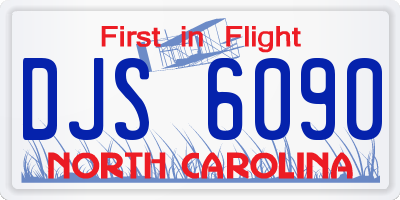 NC license plate DJS6090