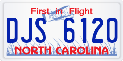 NC license plate DJS6120